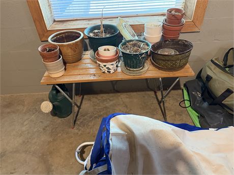 Folding Table w/Planters