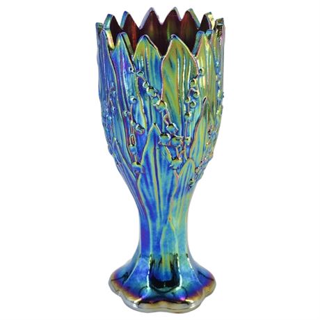 Vintage WESTMORELAND "Lily of the Valley" Amethyst Carnival Glass Vase