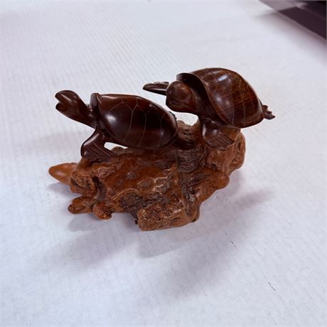 Signed Sea Turtle Carving