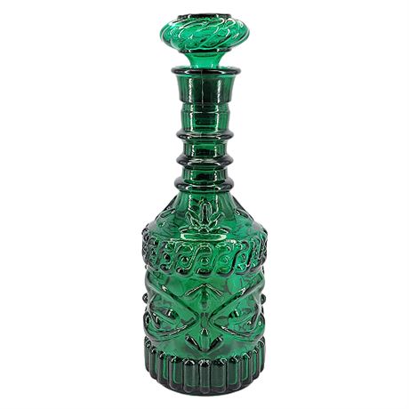 Vintage 60s Jim Bean Emerald Green Glass Genie Bottle & Stopper