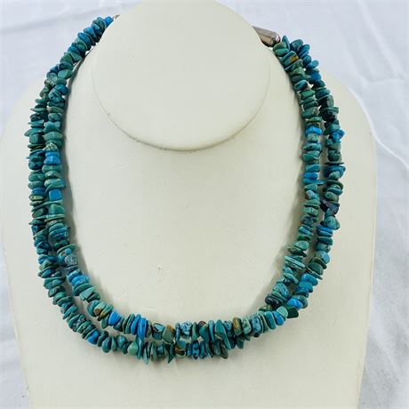 Carolyn Pollack Turquoise Necklace w/ Sterling Clasps