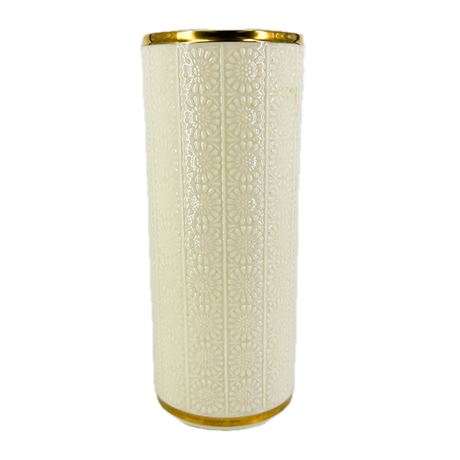Vintage Lenox Fjord Collection Ivory Sunflower Column Vase