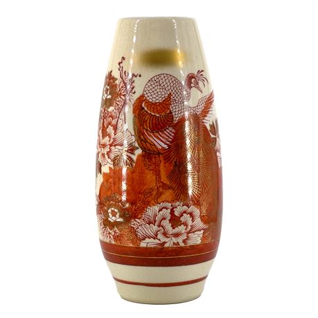 Vintage Ceramic Kutani Iidaya-Style Japanese Vase