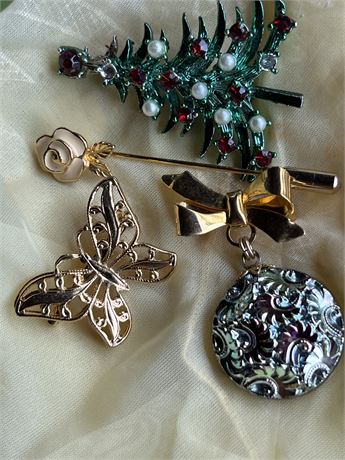 Stick pin,pendant misc brooch lot