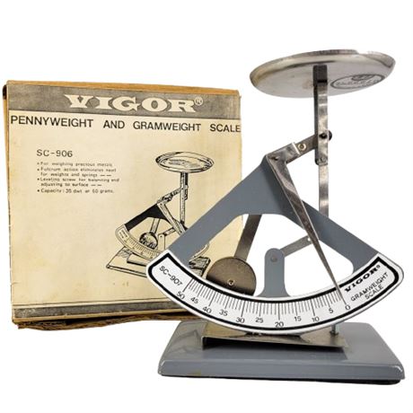 Vintage Vigor Pennyweight and Gramweight Scale in Original Box