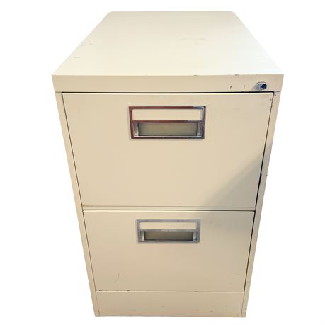 Vintage Steel 2-Drawer File Cabinet