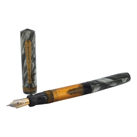 Vintage Waltham Grey Pearl Marble Fountain Pen