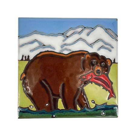 Pacific Blue Tile Brown Bear Decorative Tile