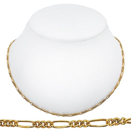 Vintage MONET Gold Tone Figaro Chain Necklace