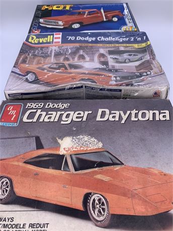 2 NOS Revel & AMT Charger & Challenger Muscle Car Model