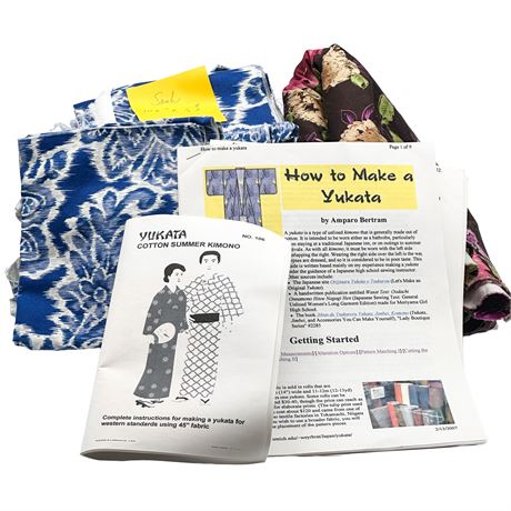 Full Instructions and Fabric for Making a Japanese Yukata Robe