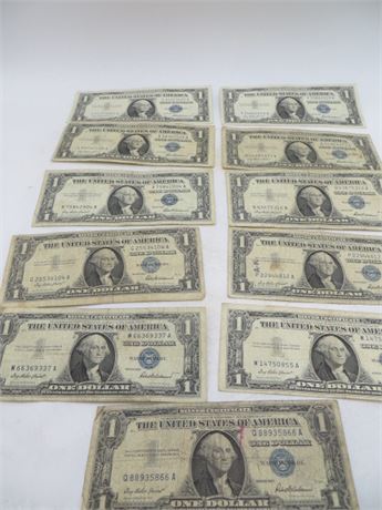 1957 Eleven $1 Silver Certificates