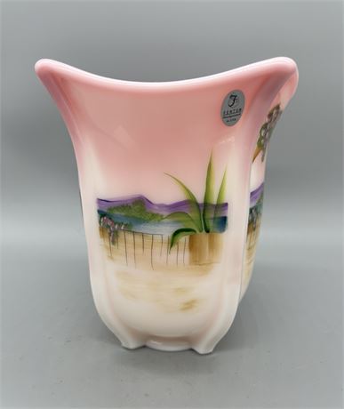 Fenton Rosalene Hand Painted Vase