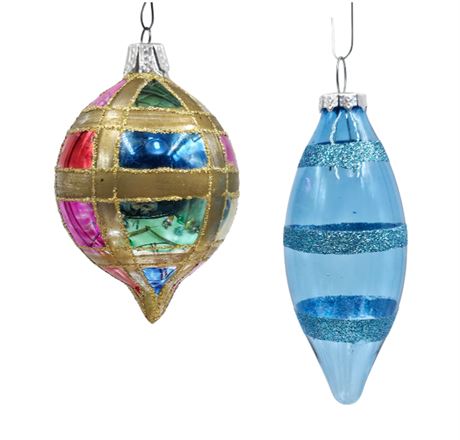 Two Large W. German, Hand-blown Glass Ornaments