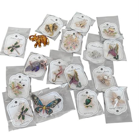Seventeen (17) Pin/Brooches
