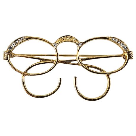 Vintage 1928 JEWELRY Rhinestone Eyeglasses Brooch