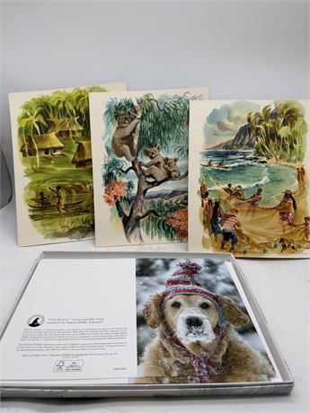 Louis Macouillard Watercolor Prints of Hawaii & Christmas Cards