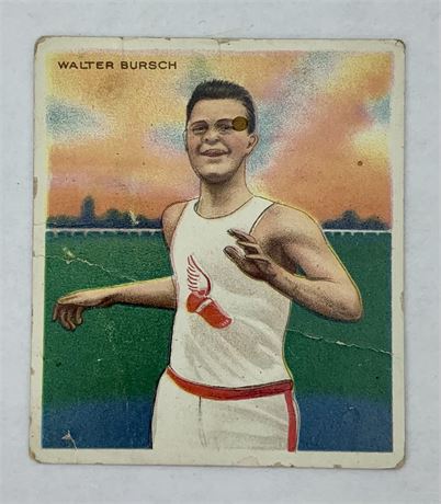 Antique Walter Bursch Mecca Cigarettes Advertising Champion Athlete Trade Card