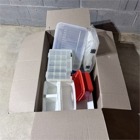 Large Box of Plastic Containers