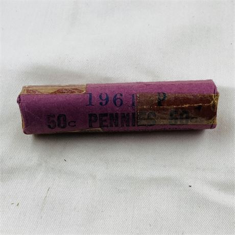 BU Roll 1961-P Pennies