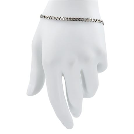 Vtg HARCOURT Sterling Silver Cuban Link Chain Bracelet