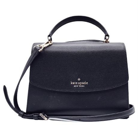 Kate Spade Black Refined Grain Leather Darcy Top Handle Satchel