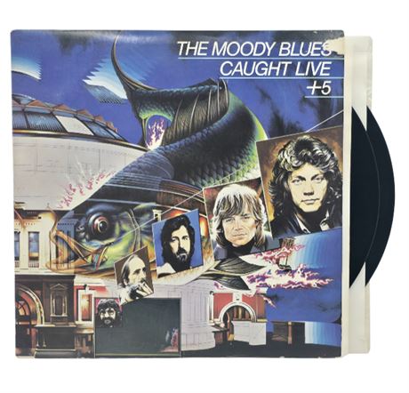 1977 The Moody Blues "Caught Live +5" 2 LP Set