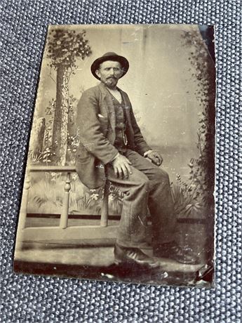 vintage 1800s tin type photo