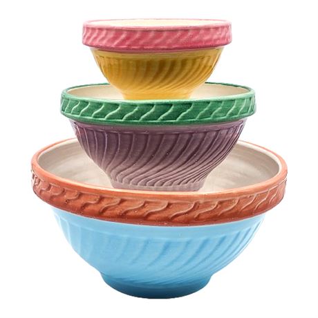 Fioriware Jardinware Ohio Pottery Nesting Mixing Bowls