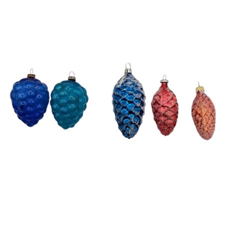 Vintage German Kugel & Pinecone Ornaments