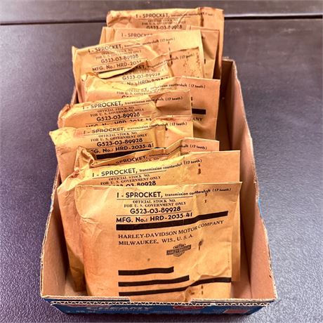 10 NOS WWII Military Surplus Harley Davidson Sprockets