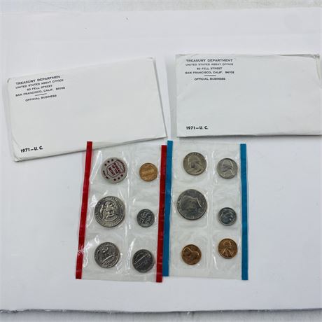 2 - 1971 P + D Mint Sets