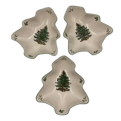 Spode Christmas Tree Dish Set of 3