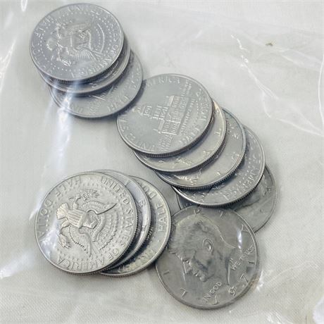 12 Kennedy Half Dollars