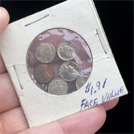 Vintage Miniature Coin Lot-Mercury Dime, Buffalo Nickel & Others