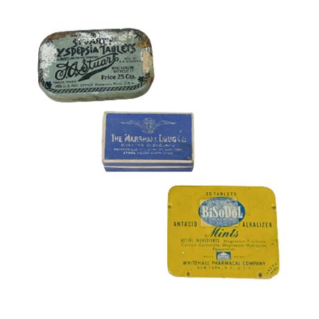 Lot of Vintage Medicine Tins/ Boxes