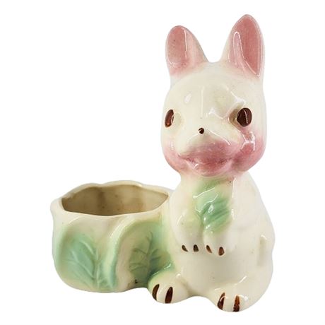 Vintage Ceramic Bunny w/ Cabbage Mini Planter