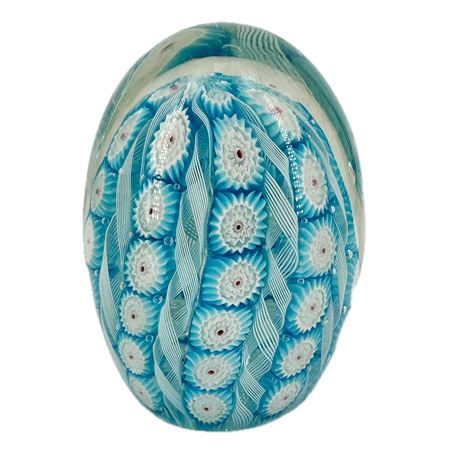 Vintage Murano Millefiori Egg Art Glass Paperweight