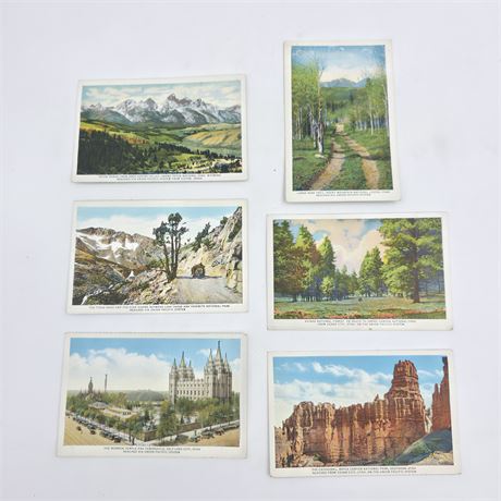 VTG 40's Union Pacific Railway Postcard Lot