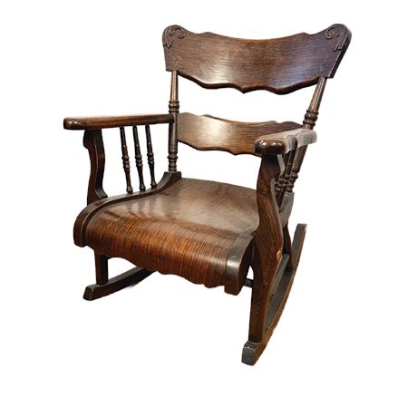 Antique Oak Childs Rocker