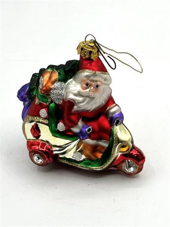 Santa on Cycle Ornament