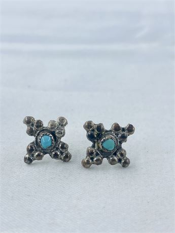 Vtg Navajo Sterling Earrings