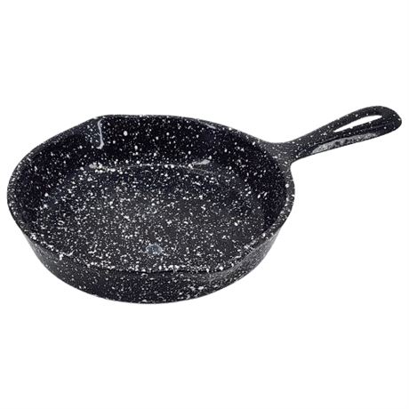 Vintage Speckled Enameled Cast Iron 6" Skillet