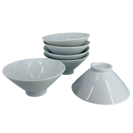 White Porcelain Asian Style Rice Bowls