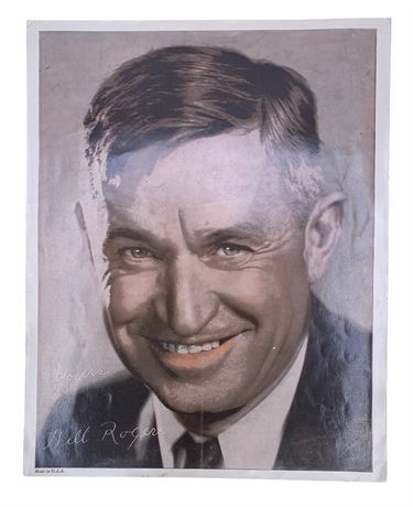 Old Hollywood Will Rogers 8x10 Autographed Advertising Photograph