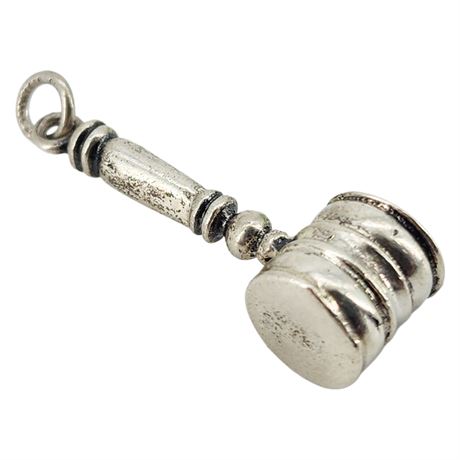 Vintage CELLINI Sterling Silver Gavel Pendant