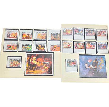 Peter Pan & Pinocchio 1980 Christmas Disney Stamps