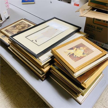 Mega Lot of Vintage Framed Items