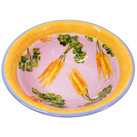 2006 Droll Designs Hand-Painted Carrot Oversized Serving Bowl