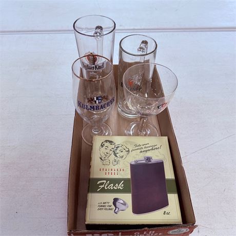 Bar Lot w/ Flask + Glasses